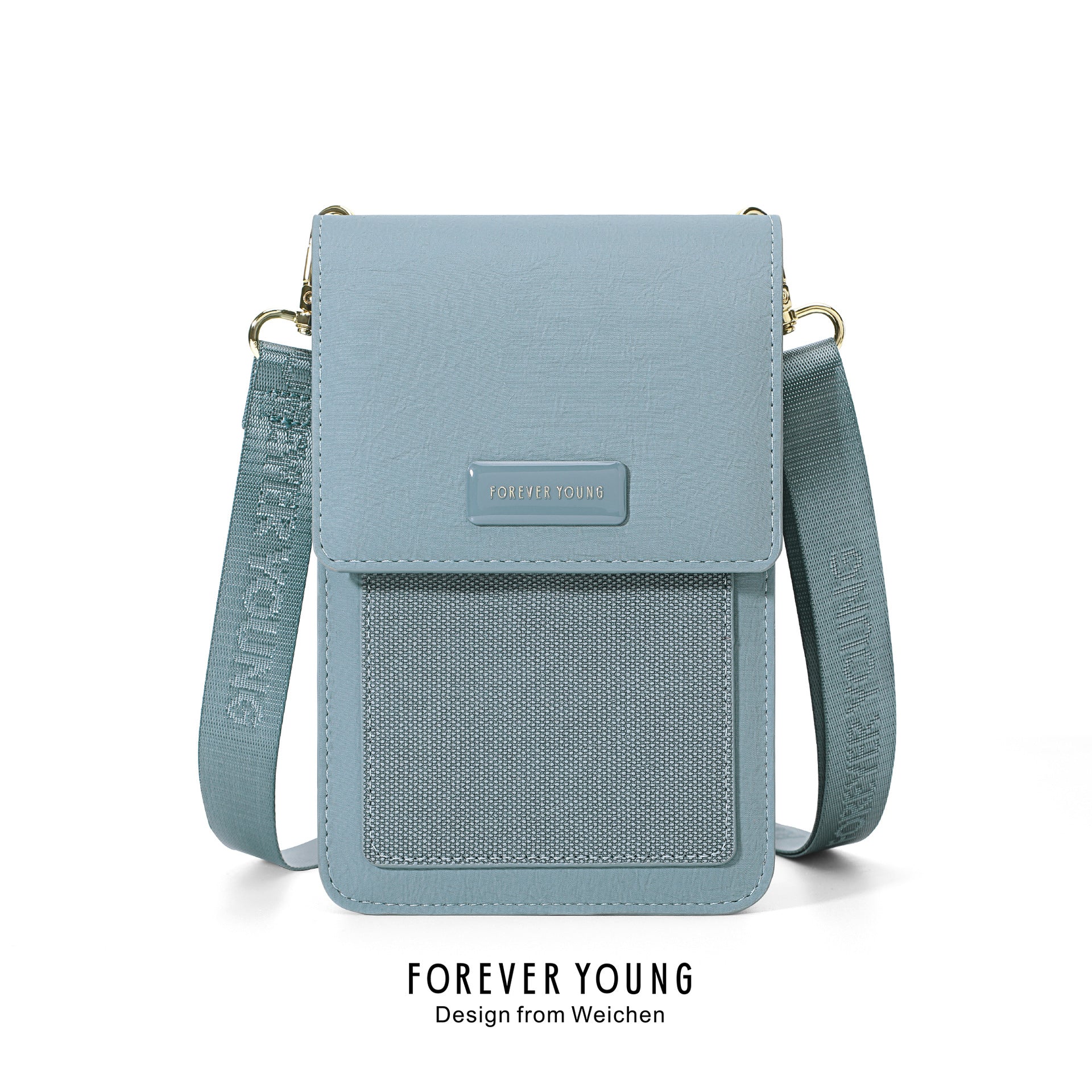 Forever young vertical mobile phone bag female Korean version printed shoulder messenger bag bag large capacity