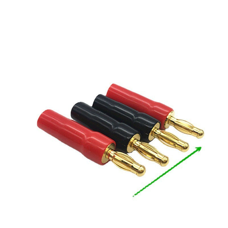 Directly from the manufacturer Copper gold plated lantern shaped banana assembly plug audio plug audio banana plug soft glue