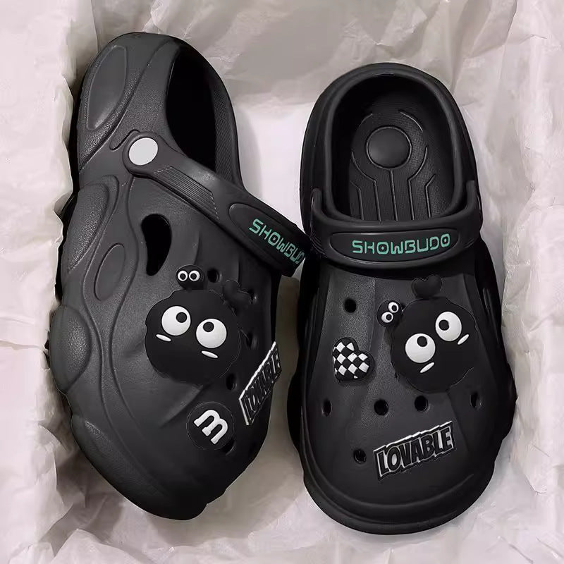 Cartoon nurse clogs women's summer outdoor wear internet celebrity 2024 new non-slipthick sole toe beach sandals