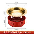 Golden plate red stove 26cm