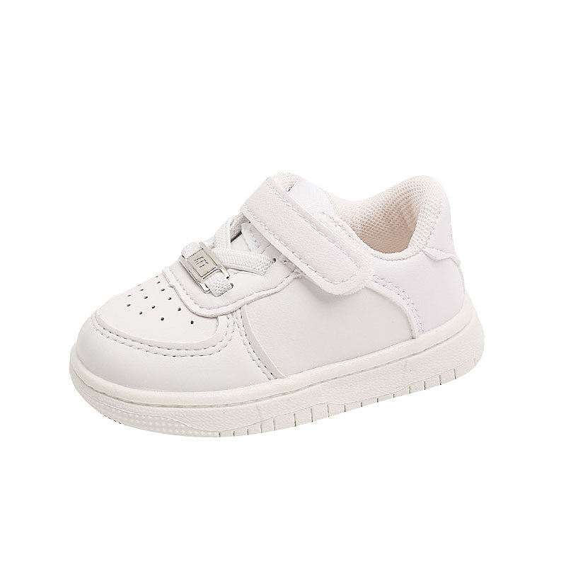 Kids' & baby's sneakers: spring/autumn boys' shoes, first walkers, soft sole, non-slip, girls' breathable athletic white shoes, ages 1-6