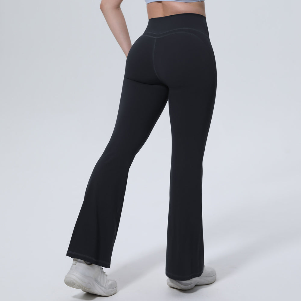 New women's high-waisted, butt-lifting, slightly flared yoga pants - barely-there feel, breathable, no camel toe, running & fitness wide-leg activewear