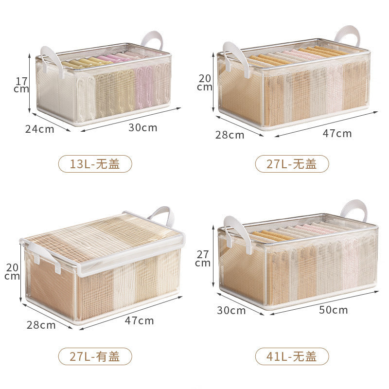 Clothes storage box Thickened PVC storage basket Clothes pants storage storage storage box Dormitory household wardrobe storage box