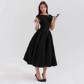 fall/winter new arrivals: european and american style cross-border women's fashion - elegant, sexy, backless, waist-cinching, slim-fit solid color dress
