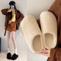 New arrival lambswool slippers for women outwearthick solepetitesheel toe kick plus fleece-linedheattechcouple cotton slippers