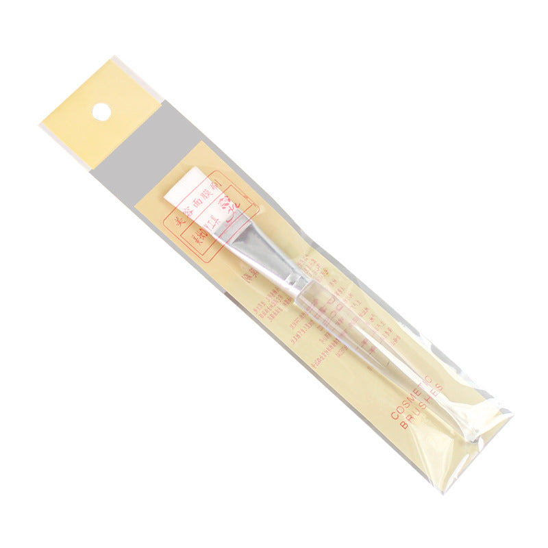 Wholesale facial mask brush - individually wrapped makeup brush - beauty salon spa application brush - white soft bristles - transparent handle brush