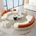 Cat scratch leather curved sofa living room segmented negotiation sofa coffee table combination shopping mall rest technology leather hotel lobby