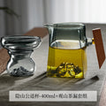 Guanshan cup fair cup with handle and filter glass fair cup square public cup tea drain set tea set tea cup