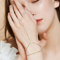 fashioncasual copper geometric retro y-shaped necklace niche design new zircon pendant rice bead clavicle chain