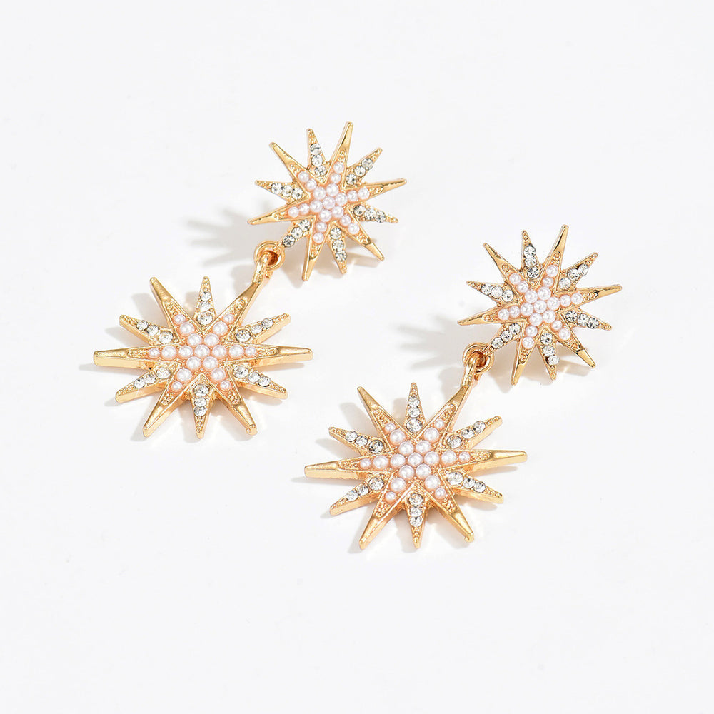 hot-selling eight-pointed star accessible luxury diamond earrings stylishfashionelegant cold style snowflake earrings jewelry for women