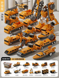Kids' toy car set - construction vehicle transformation puzzle - fire truck included - perfect birthday gift for 3-4 year old boys