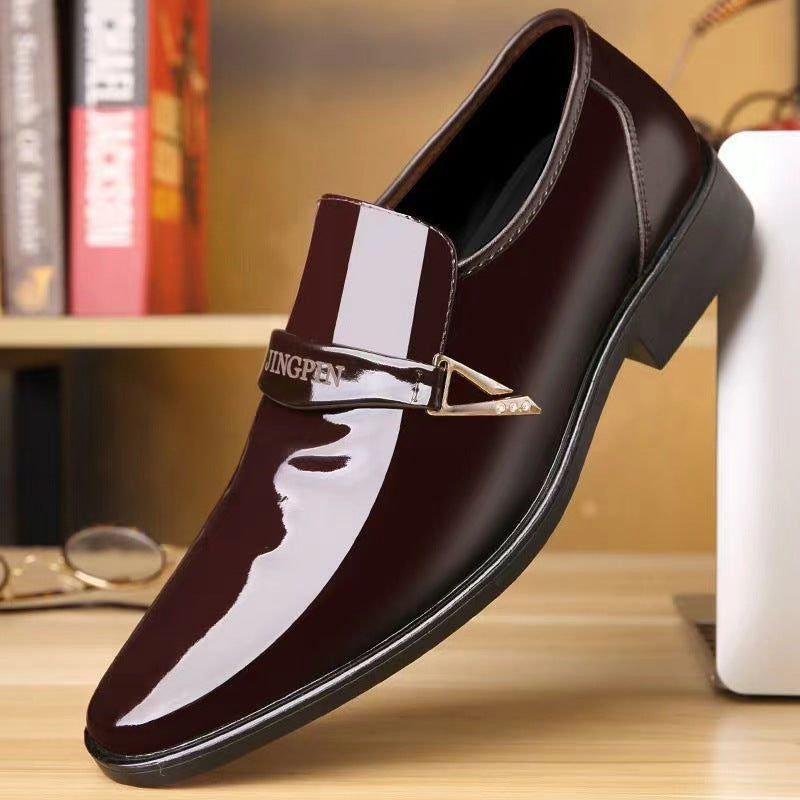 Summernew arrival pointed leather shoes for young men k-style british fashiontrendy men's shoes men's business shoes slip-on casual shoes