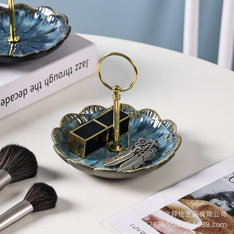 Ceramic jewelry dish - instagrammable european style, exquisite high-end trinket organizer, creative desktop display