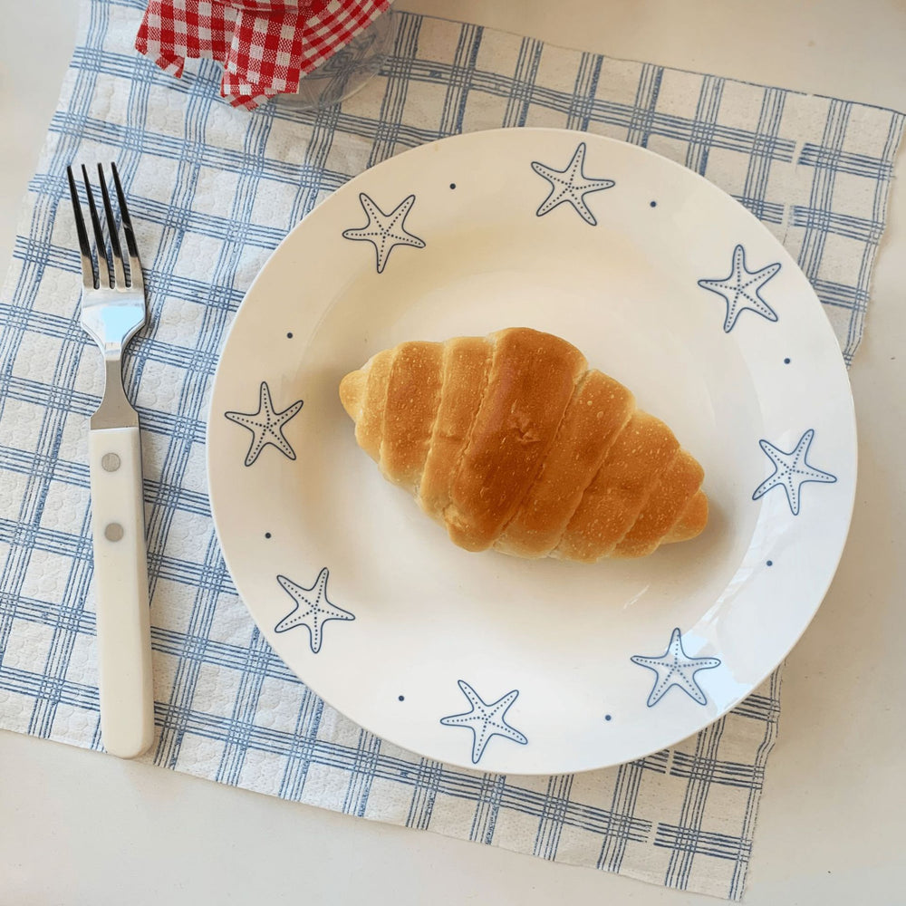 Starfish plate ceramic plate ins high-looking dinner plate cake dessert fruit plate pasta western food plate round dish plate