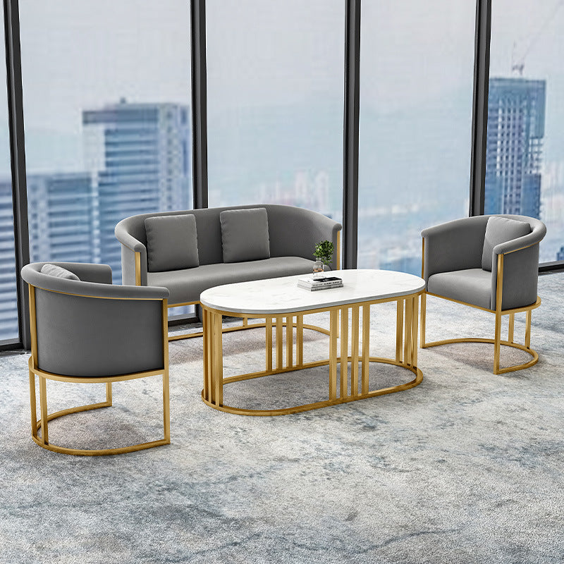 Minimalist sales office negotiation table and chair set, casual round table, hotel/beauty salon booth, business reception sofa