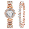 Rose gold watch + love bracelet