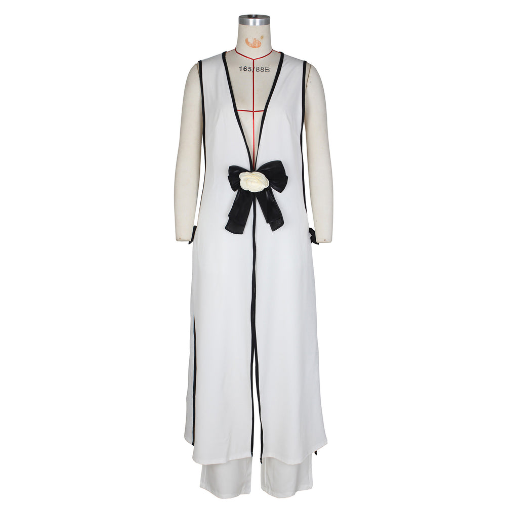 Hot-selling fashion european and american women's suit sexy camellia bow sleeveless long tank dress wide-leg pants set