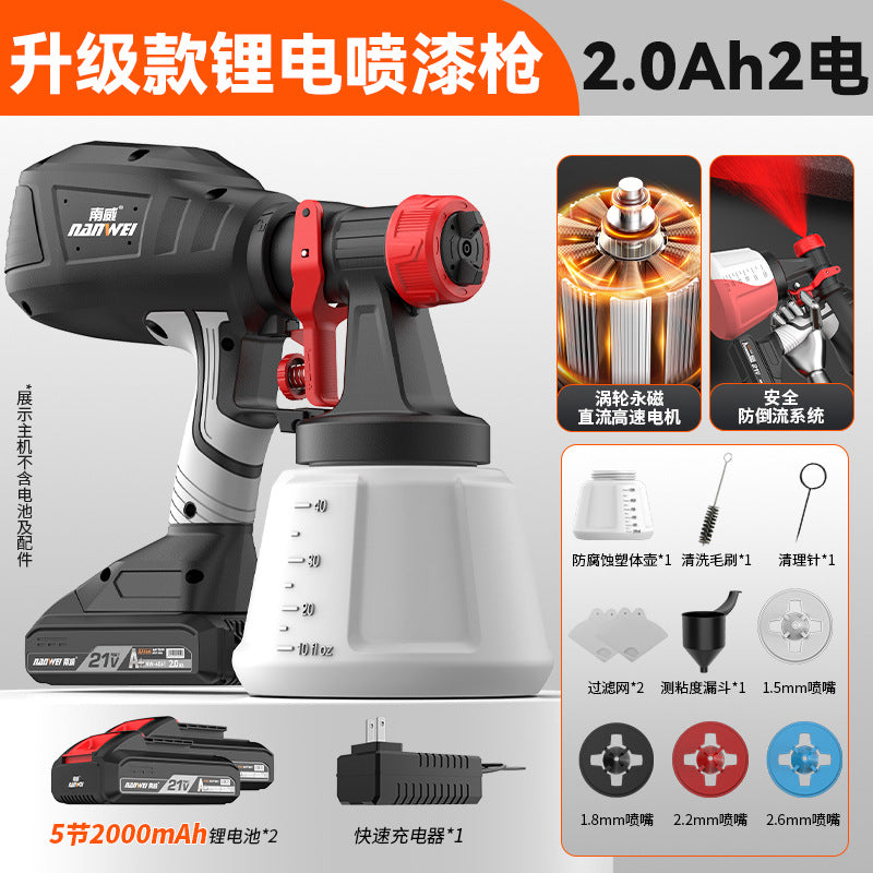 Nanwei electric paint gun paint latex paint spray gun sprayer for home lithium electric paint machine atomization disinfection watering can