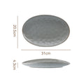 Retro stoneware oval ceramic long plate restaurant for home large capacity stylish fish plate sushi pastry dessert plate
