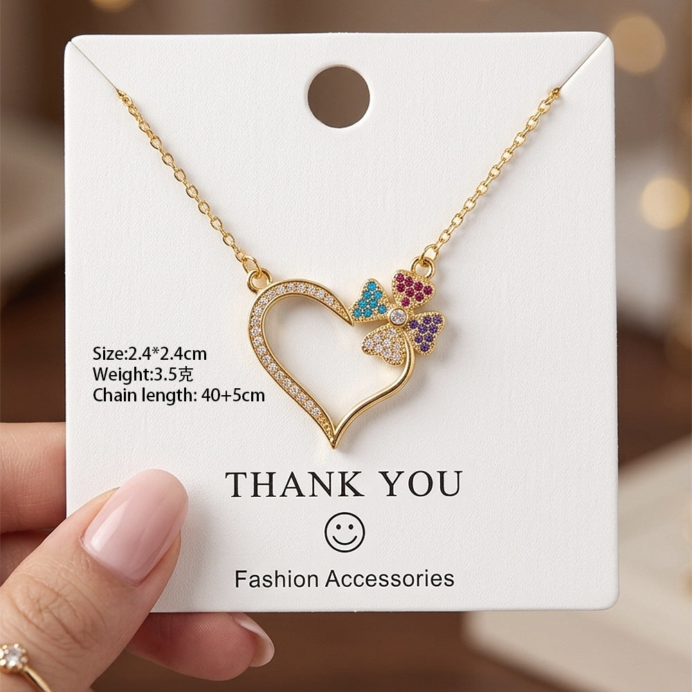 Mother's day bestseller: copper-plated zirconia heart necklace - women's luxury fashion, unique design, perfect holiday gift, choker jewelry