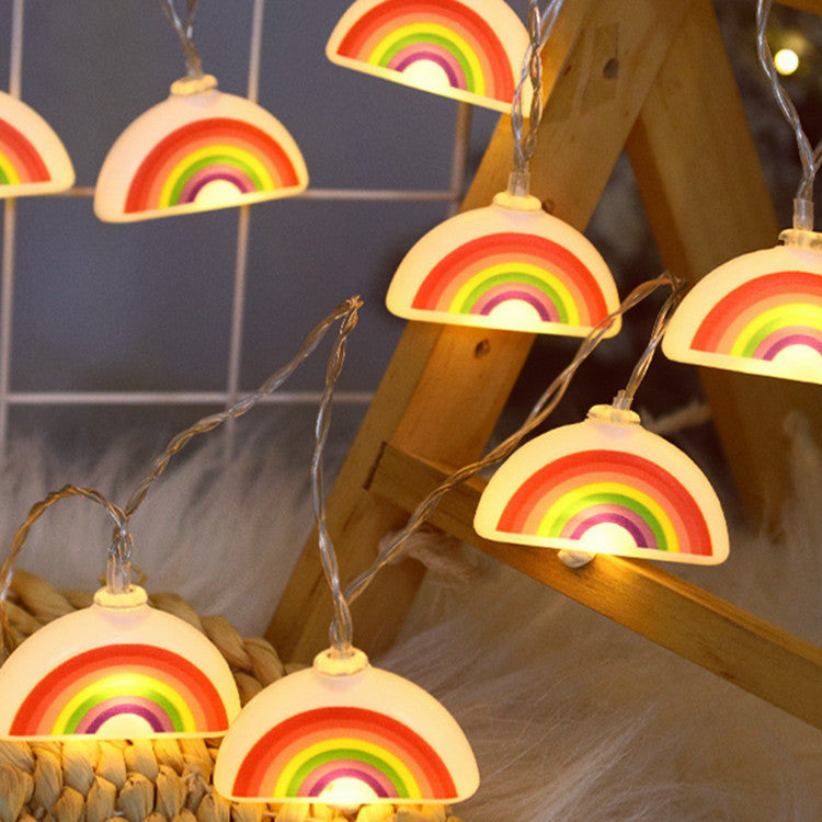 led rainbow light string new creative ins clouds rainbow festival party home decoration small lights flashing lights string lights