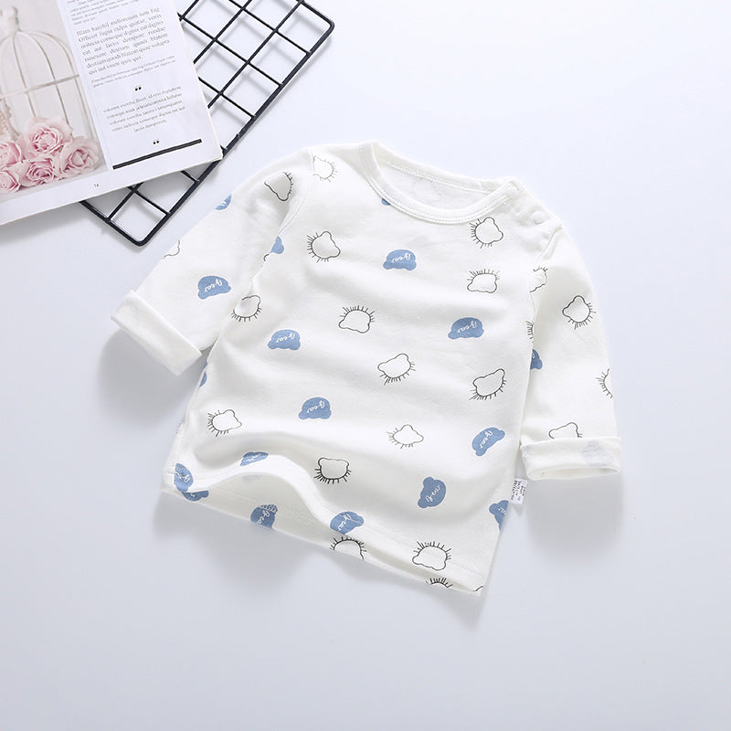 Baby bottom shirt pure cotton t-shirt spring & fall infant cartoon tops baby boy girl single piece baby long sleeves