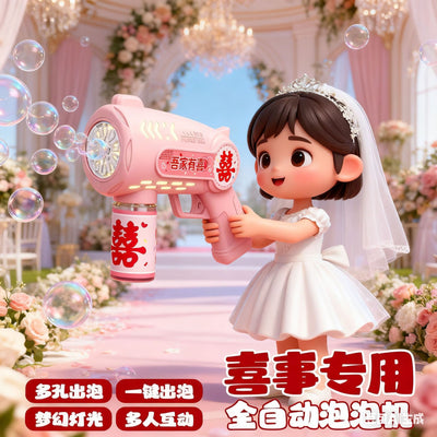 Influencer angel bubble machine - electric automatic handheld bubble gun for weddings, wedding decoration props, and bridal toys