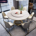 For home dining round table 6-person 8-person small apartment slate dining table hotel creative light luxury small waist dining table