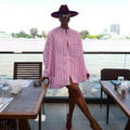 European and american cross-border women's fashion:  autumn new collection - striped crew neck long sleeve shirt and wide leg shorts set