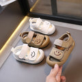 Summer closed-toe prewalker sandals for babies 0-2 years old - smiley face design, anti-kick, infant shoes for boys and girls
