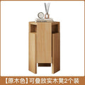 Stackable solid wood stool - modern minimalist hexagon design - lightweight & luxe storage ottoman - perfect for home & dining