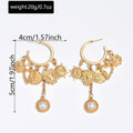 Wholesale big hoop earrings - european & american style, alloy sun & heart charms, light luxury, high-end pearl tassel earrings
