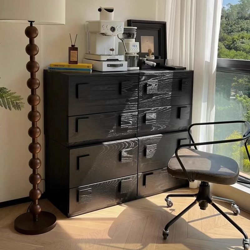 Solid wood TV cabinet, living room storage, medieval module side cabinet, American retro multi-functional floor-to-ceiling card cabinet, movable