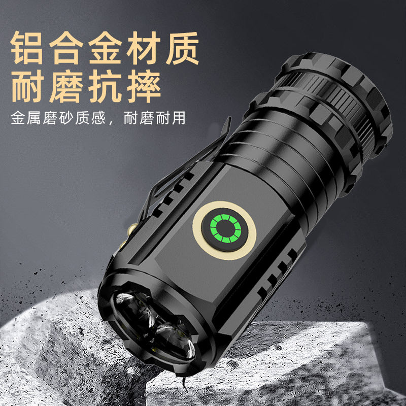 Cross-border new LED strong light long-distance flashlight super bright mini portable small flashlight, outdoor multi-function clip hat light