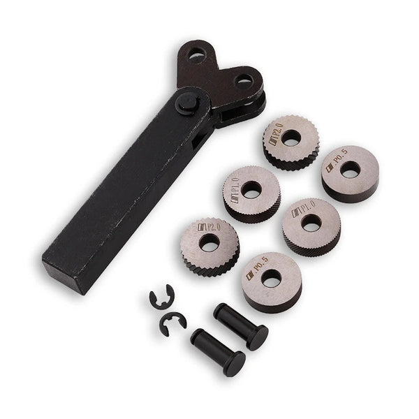 Two-wheel knurling kit 7-piece pitch 0.5mm 1mm 2mm turning tool wheel knurling tool