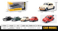 1:36 beetle + cadillac classic car three-door alloy car (random color) can be noted