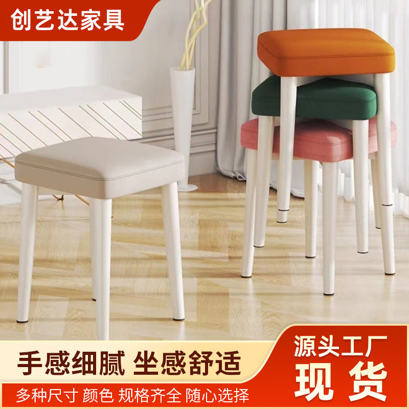 Wholesale manufacturer of simple, stackable, and space-saving square stools for home use. ideal for living rooms, dining rooms, bedroom storage, dressing tables, and as soft-pack study stools