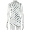 Fashion style insexportshort women's clothing slimming look sleeveless sexy pants suit street v neck polka dot fashiontwo-piece set