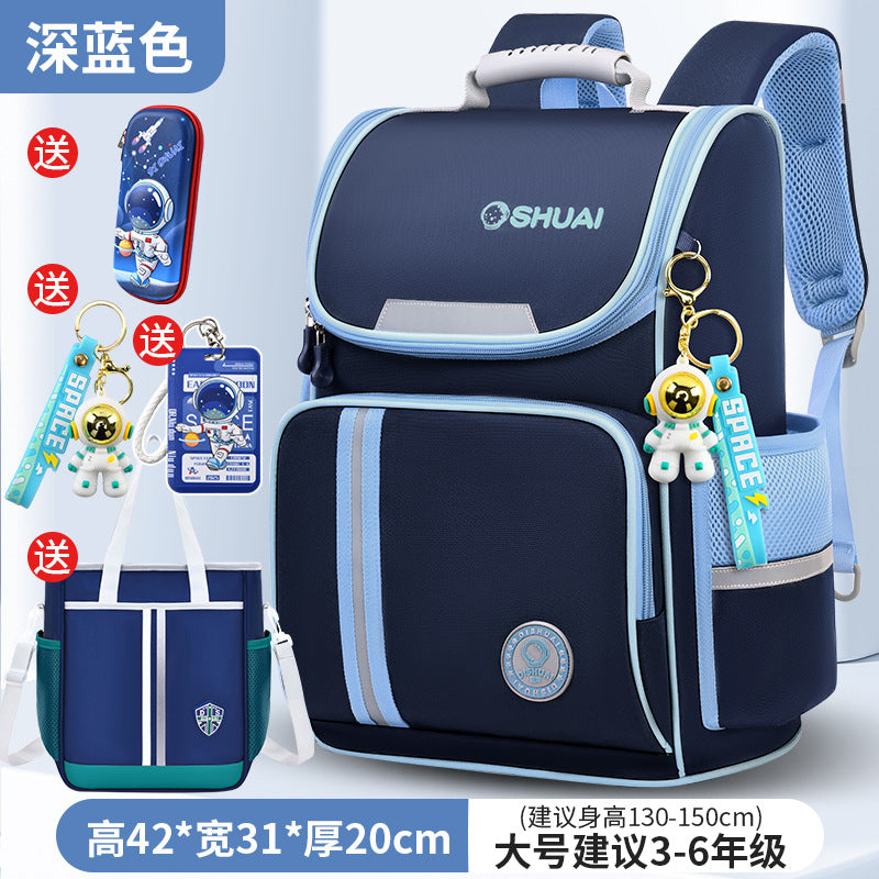 2026 new children's backpack for boys and girls, grades 1-6: large capacity, lightweight, and spine-protecting design