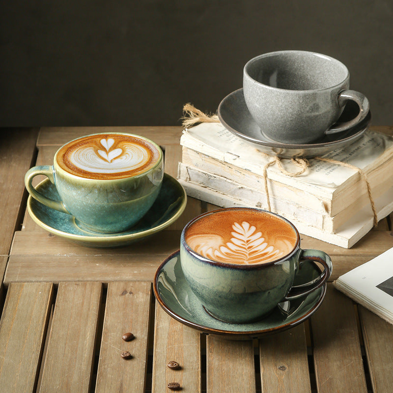 Kiln-turned coffee cup suit mug retro office water cup japanese breakfast cup good-looking ceramic tea cup