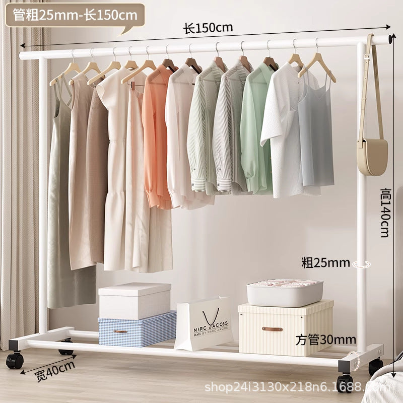 Simple clothes drying rack floor-standing clothes rack dormitory bedroom coat rack indoor balcony thickened rack for home