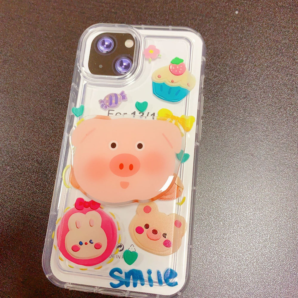 Creative desktop lazy stand melody kuromi/white rabbit/violent bear cartoon cute foldable mobile phone stand