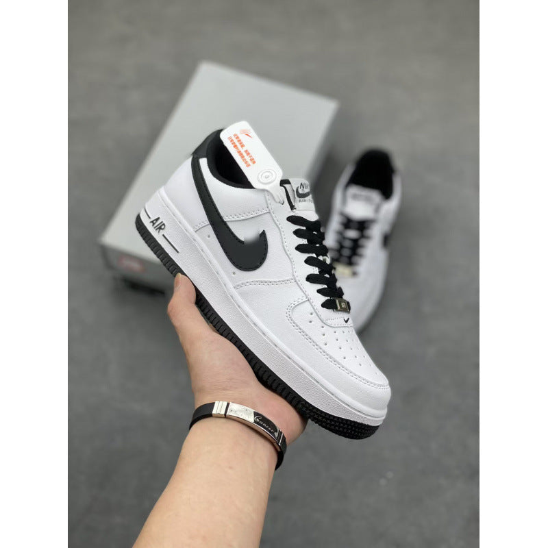 Putian high version air force one af1 white shoes wheat color pure original version black warrior men's shoes black sneakers