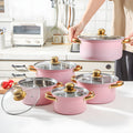 complete set of pots and pans, 10-piece set, no choice of stove, soup pot, food supplement pot, new home housewarming gift, stainless steel pots and pans