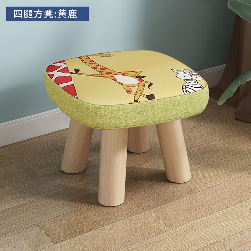 Cute children's cartoon creative eating small bench small stool household solid wood round stool sofa hair stool baby chair
