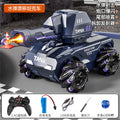 Wholesale cross-border remote control toy cars: stunt electric spray water bomb launcher tank with lights and music for kids