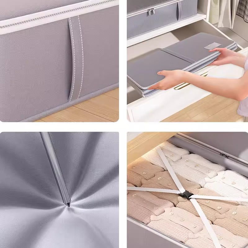 Bed bottom storage box Flat fabric finishing box Storage box Quilt cabinet top box Clothes under bed Wardrobe dormitory