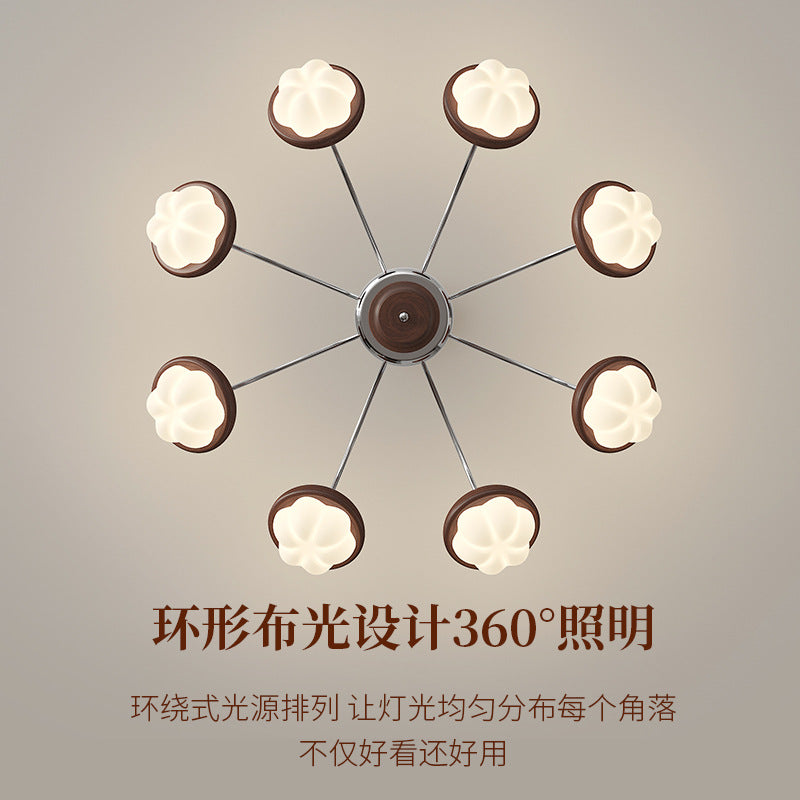 Medieval style walnut pattern retro flower living room chandelier French cream high-end bedroom dining room lighting new