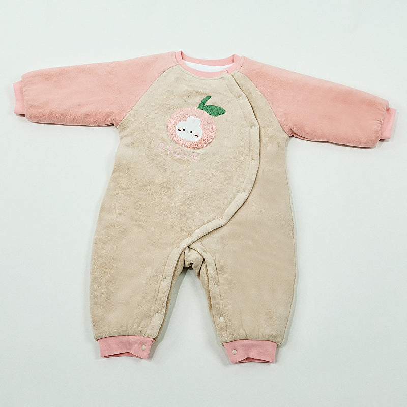Babibele spring and autumn baby onesie long sleeves baby romper pure cotton bottomintimates newborn romper thin pajamas