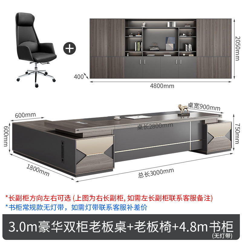 Boss desk simple modern president desk and chair combination double side cabinet head desk manager supervisor office furniture